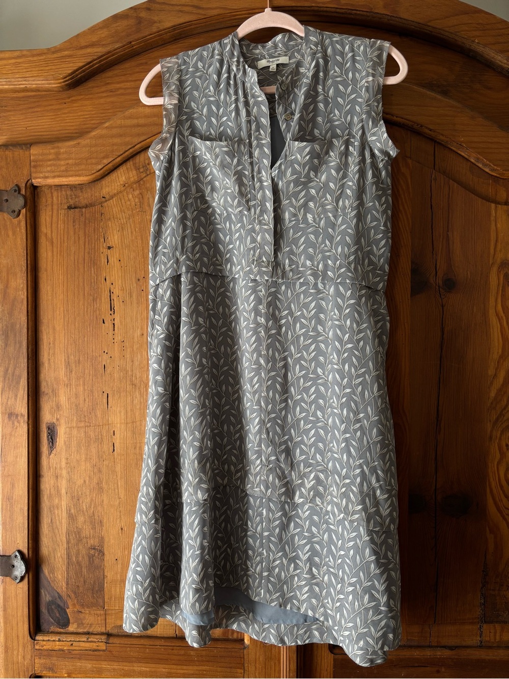 Madewell Sleeveless Leaf-Print Dress 0